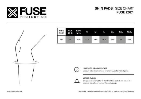 FUSE Protection Rodillera y espinillera Omega incl. látigo negro-amarillo