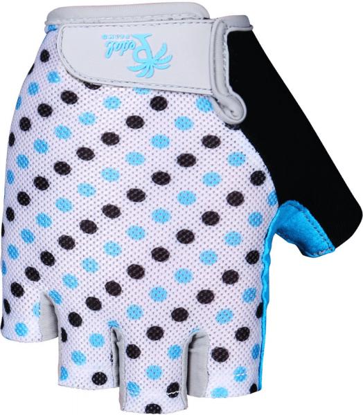 Pedal Palms Polka 2 Kurzfingerhandschuh Weiß Blau